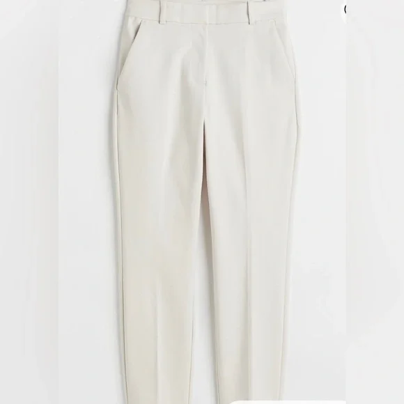 Ankle length slim fit trouser in a stretch weave regular waist with elastication - Picture 2 of 5
